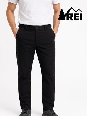 REI Men’s Outdoor Pants 34x30 Black Hiking Comfort Casual Peak to Pavement!